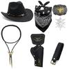 Halloween Cowboy Costume 8Pcs Cosplay Dressing Up Parties Stage Performances Western Cowboy Outfits Bandana Cowboy Hats