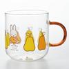 Dick Bruna "Miffy" Heat-Resistant Glass Mug, Approx. 400ml, Microwave-Safe, Colored Handle, Brown, Pear Design, 400141