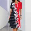 Retro Women's Printed Dress, Elegant and Casual Short-sleeved Dress Y2k Loose Oversized Fashionable Dress 2026 New Style