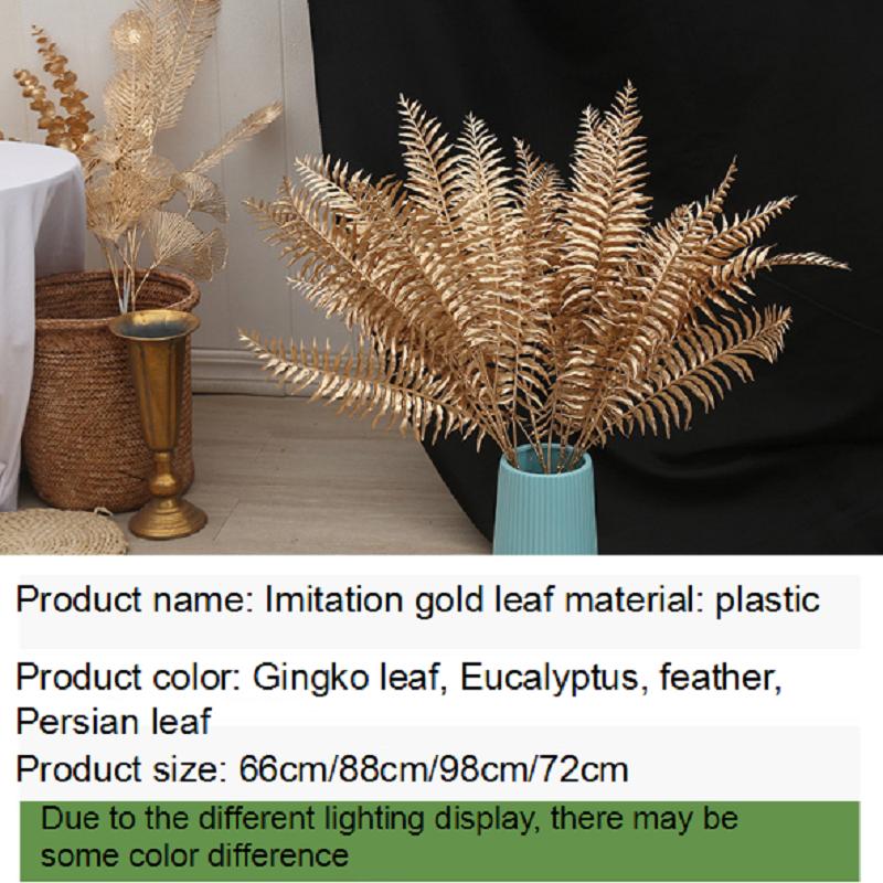 Artificial Flowers for Golden Leaves Grass PE DIY Indoor Outdoor Home Garden Party Room Bedroom Wedding Table Centerpiece Decor