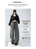 Women’s Spring Striped High-Waisted Wide-Leg Drawstring Pants - Casual Color Block, Loose, Slimming, Two-Wear Style.