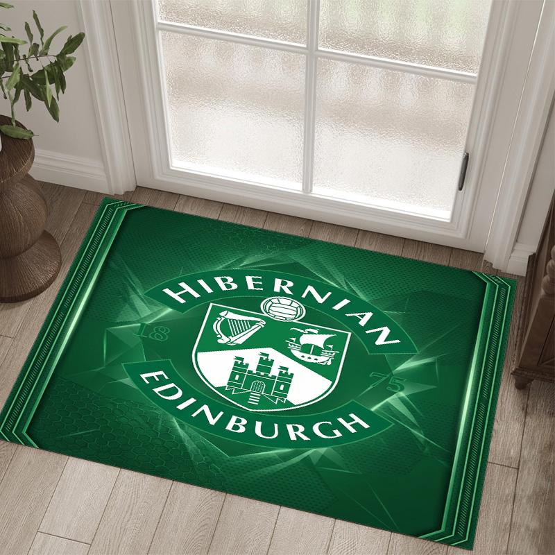 Hibernian FC Design Crystal Velvet Carpet Cozy Non?Slip Printed Rug For Bedroom Living Room Entrance