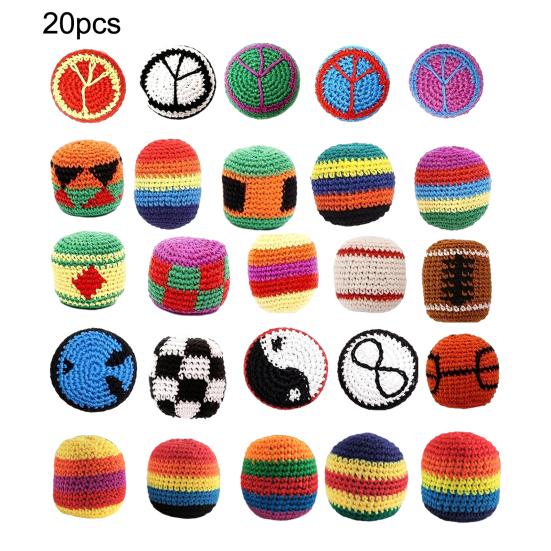 Balles de Jonglage au Crochet pour Enfants, Sacs Doux Tissés à la Main pour Améliorer les Compétences, le Fun, l'Équilibre, les Réflexes, la Coordination, Jeu en Plein Air & Cadeaux de Fête