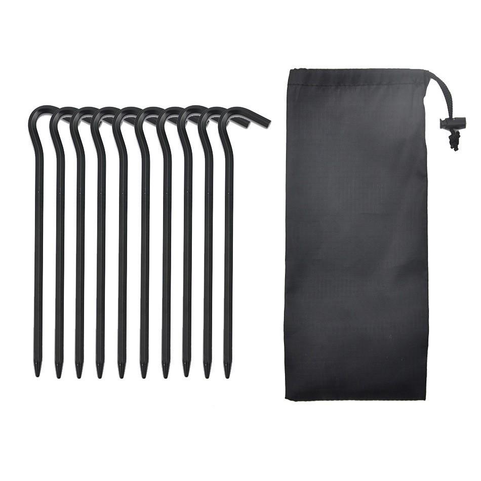 Aluminum Alloy Camping Tent Stakes with Hammer & Windproof Rope Set