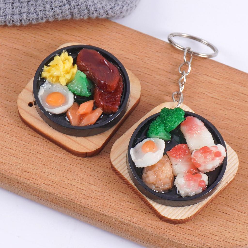 3D Teppanyaki Steak and Sushi Keychain - Japanese Food Toy Bag Charm
