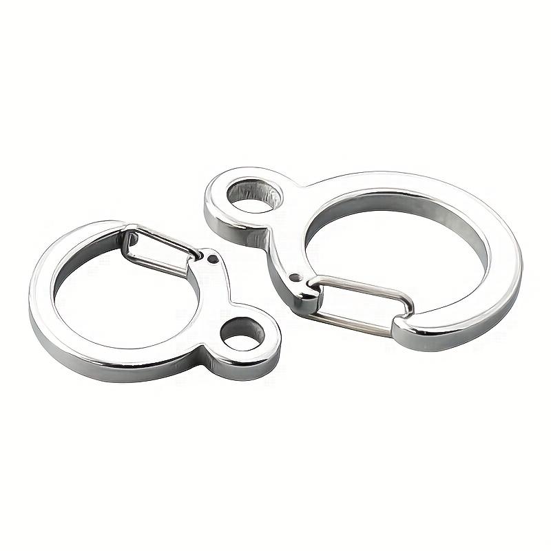 Stainless Steel Key Ring | Spring Hanging Buckle, Outdoor Hook, Backpack and Waist Buckle, Silvery Color