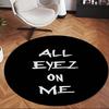 Tupac (16) Round Office Rug Decorative Floor Rug for Office Bedroom Living Room and Home Space