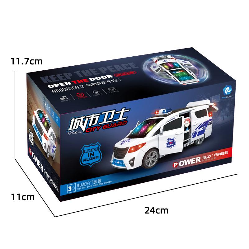 Electric Universal Dance Police Car Music Light Rotating Automatic Door Simulation Ambulance Toy
