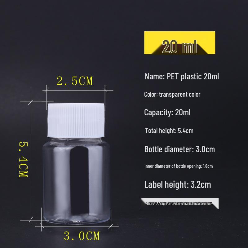 Available in 30ml, 50ml, and 100ml: Food-Grade PET Plastic Bottles, Wide-Mouth, Sealed for Small Medicines.