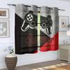 2 pieces, game controller curtains - grommet treatment - living room, bedroom, home decoration - black, red, and gray