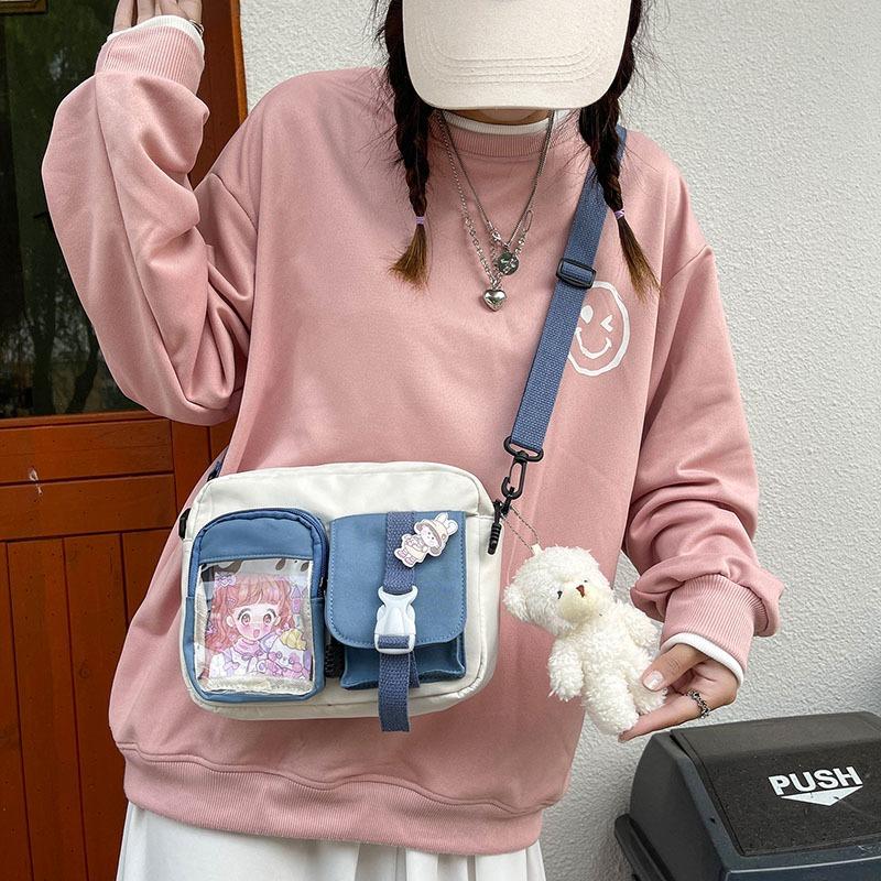 Bag 2 New Women's Bag Fashion Sweet Contrast Color One Shoulder Crossbody Bag Small Square Bag