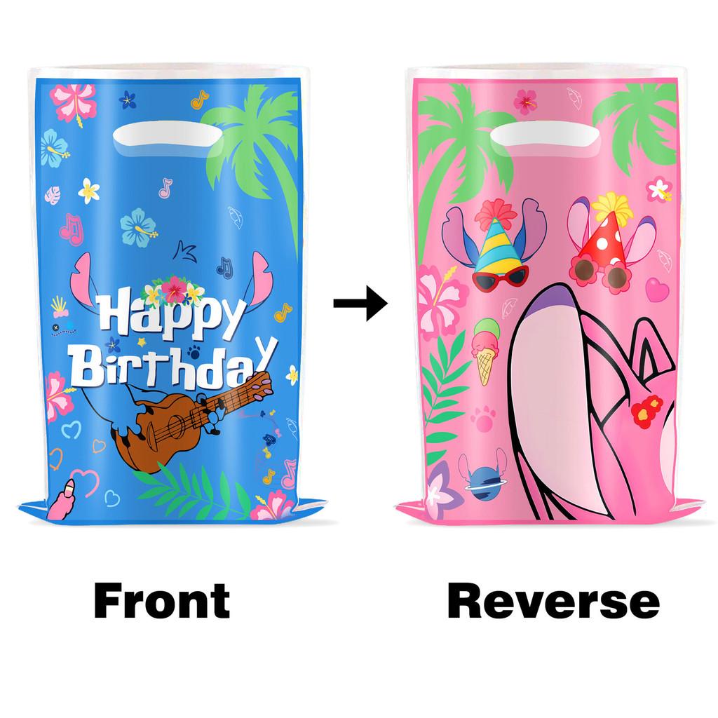 Kids Party Stitch Candy Bags With Plastic Material For Birthday Decor Gifts And