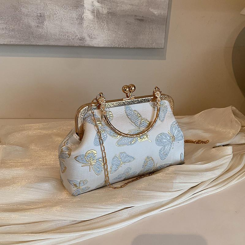 New Chinese Style Embroidered Butterfly Chain Shoulder Bag For Daily Use
