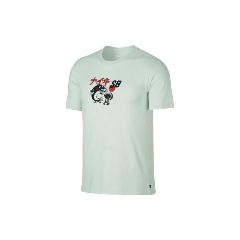 Nike T-Shirts Herren Grün Rundhalsausschnitt Moderate Gerade Passform 912185-006