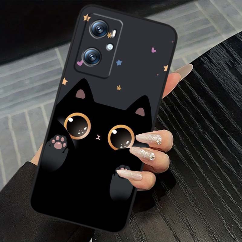 

Cartoon Cat Cute Phone Case For OPPO Reno 5 6 7 A96 A40 A58 Realme GT A74 A78 Neo2 A74 A78 Find X5 X3 X7 X8 Black OPPO A78 5G
