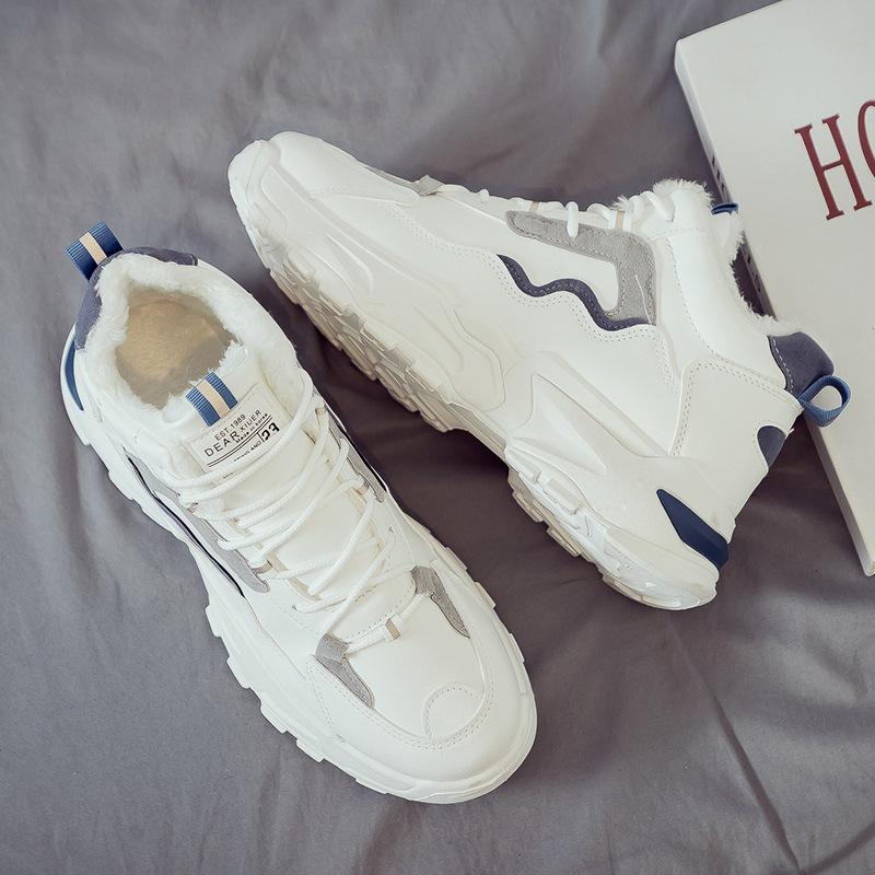 

2025 зима новые ботинки Мартин на высокой платформе в британском стиле, зимняя мужская обувь, рабочая обувь, модная обувь, бархатные спортивные и повседневные кеды 39