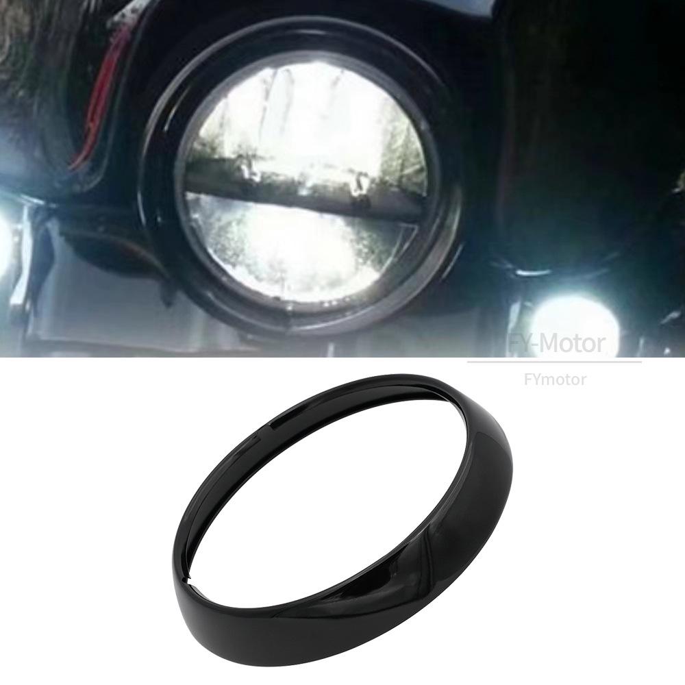 Compatible 7-inch Headlight Outer Ring for Harley Big Glide, Road King, Street Glide, and Fat Boy.