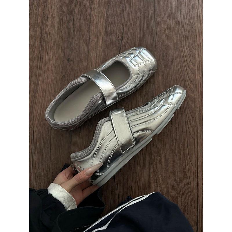 Cowhide Version~ 5cm Inner Height Increase Shoes Square Head Thick Sole German Training Shoes Women's New Shallow Mouth Mary Jane Single Shoes Casu