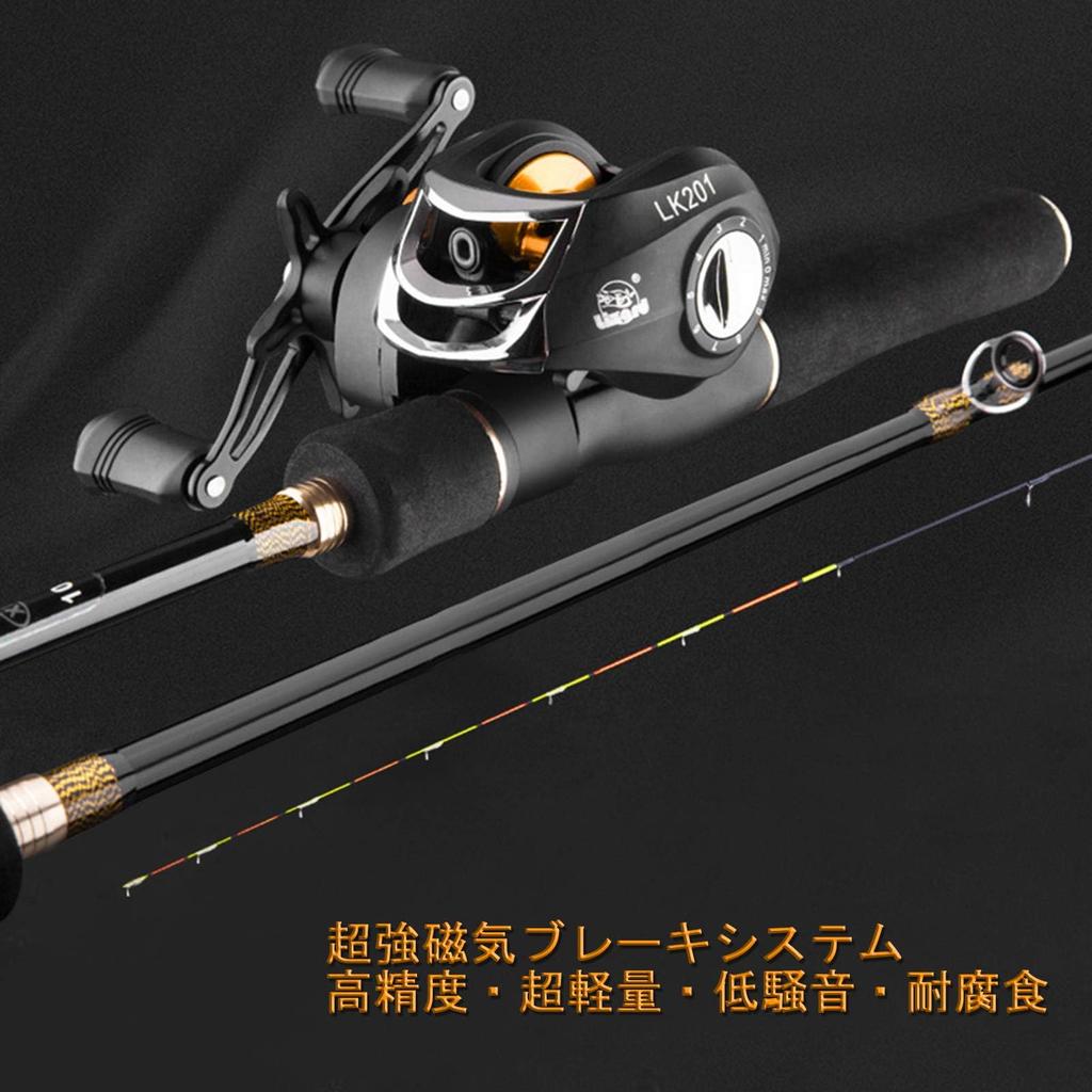 Baitcasting Reel for Salt and Freshwater Magnetic Gear Max Drag Force Bass Handle Fishing, Brake, 7.21 Ratio, 17+1BB, 8kg, Fishing, Lightweight,