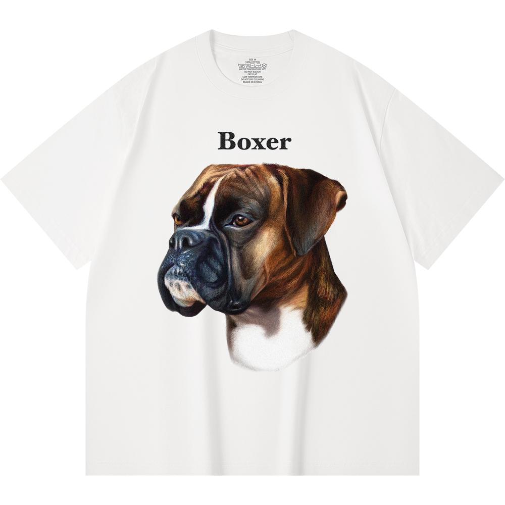 230GSM 100% Cotton T-Shirt Boxer Print Tees Funny Harajuku Style Combed Cotton Tshirt