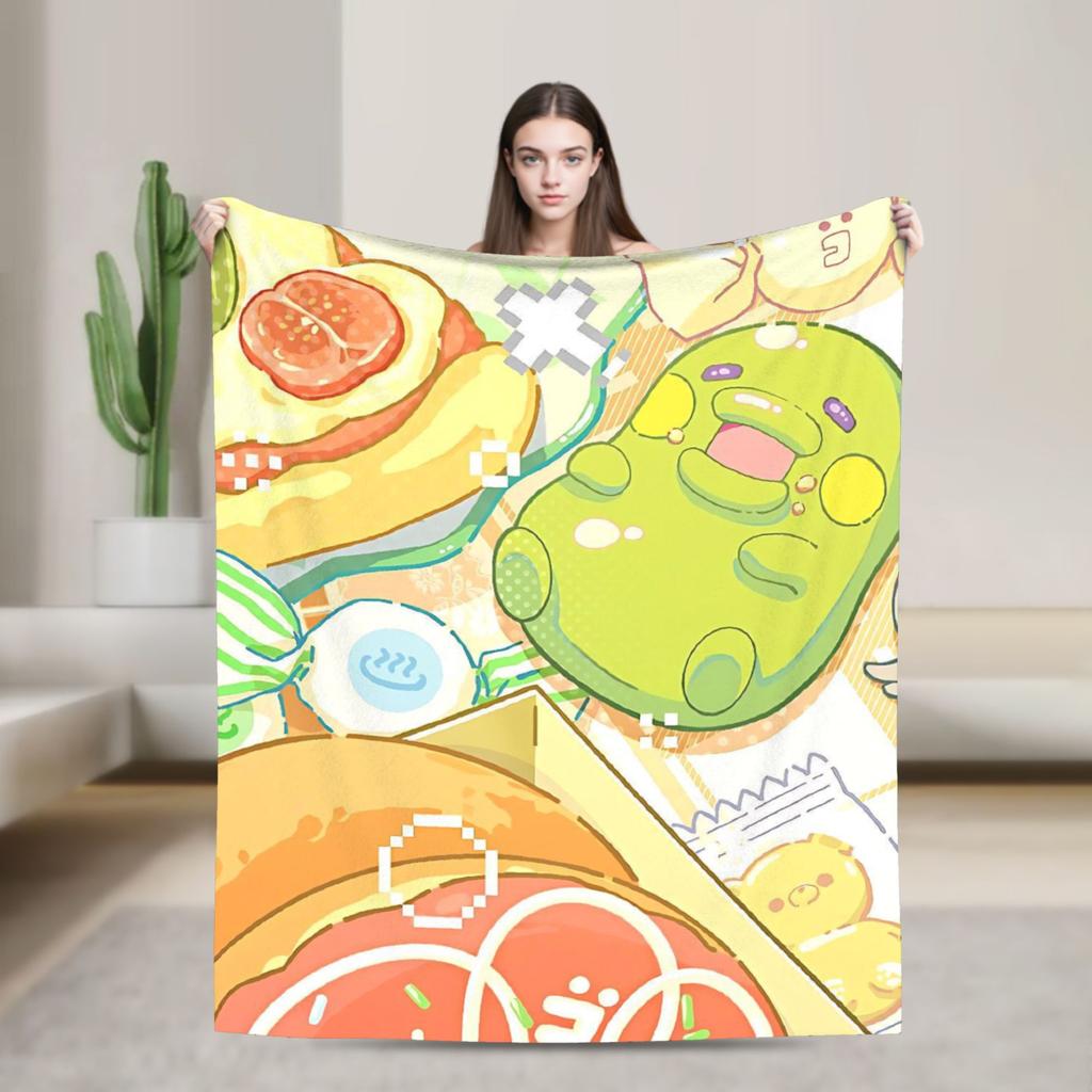Japanese Cute Tamagotchis Blanket Flannel Funny Breathable Throw Blanket for Coverlet Autumn/Winter