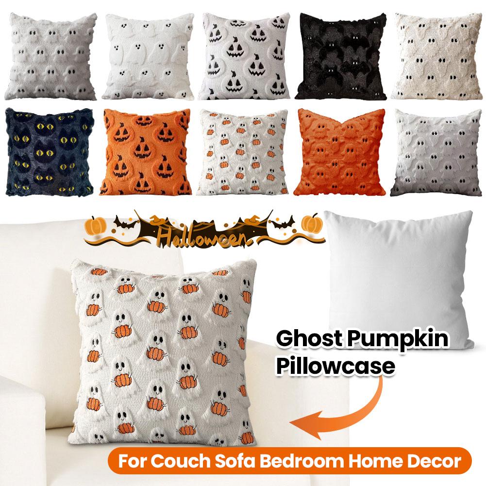 Halloween Ghost Pumpkin Pillowcase 45x45cm Soft Pillow Case Comfortable Ghost&Pumpkin Pillow Cover for Home Party Pumpkin Decor