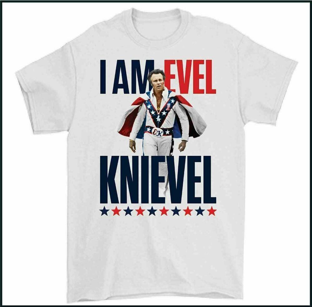 

Evel Knievel T-Shirt Motorcycle Stunt Rider Driver Usa Daredevil Evil