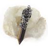 4xFlower Wrapped Hexagon Natural Crystal Pendant for Necklace Pendant Yellow