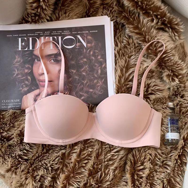 Biustonosze bezszwowe dla kobiet miękka bielizna biustonosz Push Up 1/2 szklanki Bralette komfort niewidoczny biustonosz bez fiszbin prosta seksowna bielizna
