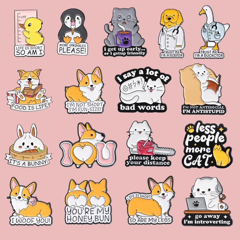 Animal Stylish Alphabet Brooch Collection Unique Metal Pins For Fun And Fashionable Outfit Enhancements