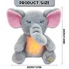 Baby Sleep Aid Soother with Heartbeat Sound, White Noise Music & Soft Light, Newborn Calming Toy, Plush Elephant Stuffed Animal for 0-1 Month+