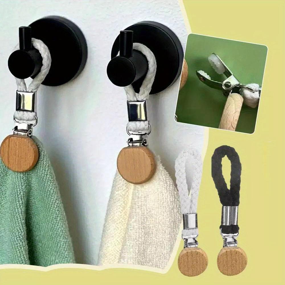 Suport Cârlig Prosop Buclă Bumbac Împletit Umerase Raft Decor Lemn Umerase Raft Suporturi Prosop de Bucătărie pentru Bucătărie Baie