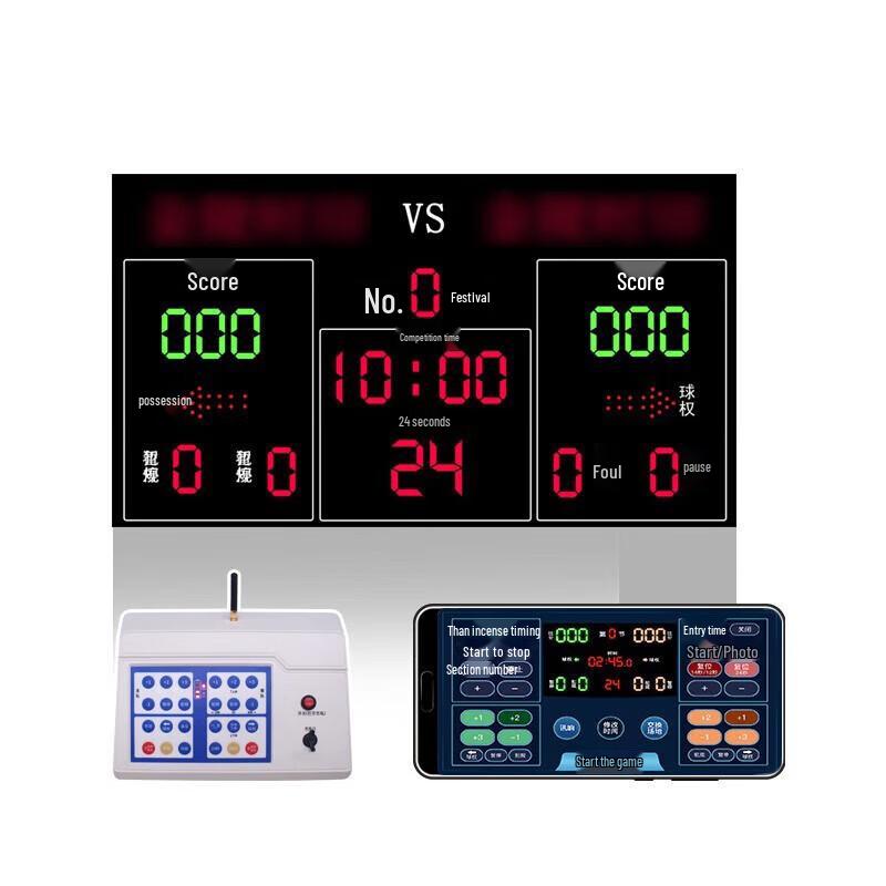 Basketball Electronic Scoreboard with 24-Second Shot Clock