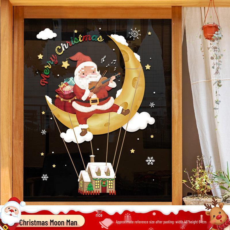 Santa Claus Window Cling Christmas Decoration Decal
