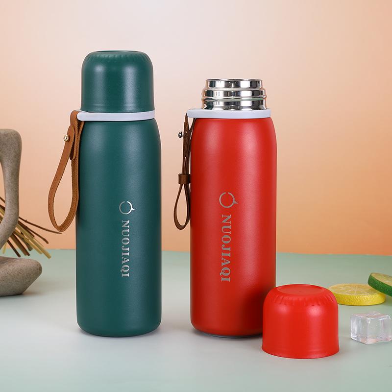 New Fashion Bullet Thermos Cup Stainless Steel Sports Kettle with Rope Portable Vacuum Accompanying Cup