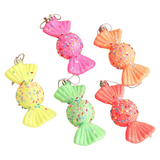 5 Pcs Christmas Candy Ornaments Plastic Candy Cane Christmas Tree Hanging Decor for Xmas Birthday Party Wedding Supplies