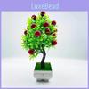 Realistic Cherries Tree Bonsai With Plastic Construction For Living Room Decoration