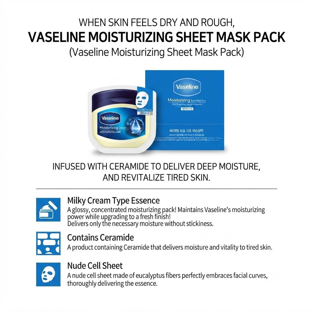 Vaseline Intensive Moisture Mask&nourishing Mask Pack (10-Pack)