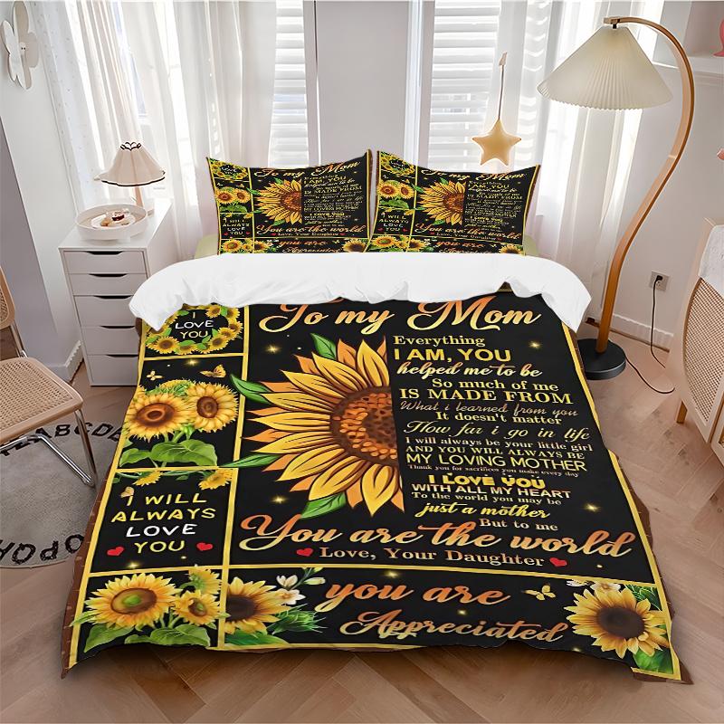 3pcs Heartfelt Tribute to Motherhood Quilt Set Soft and Comfortable Bedroom, Guest Room and Dorm Decor Bedding Set.H052