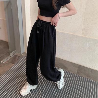 Oversize Φούτερ για Γυναικεία Ψηλόμεση Αθλητικά Παντελόνια Μόδα Casual φαρδύ παντελόνι Γυναικεία Joggers Streetwear Harajuku Παντελόνι
