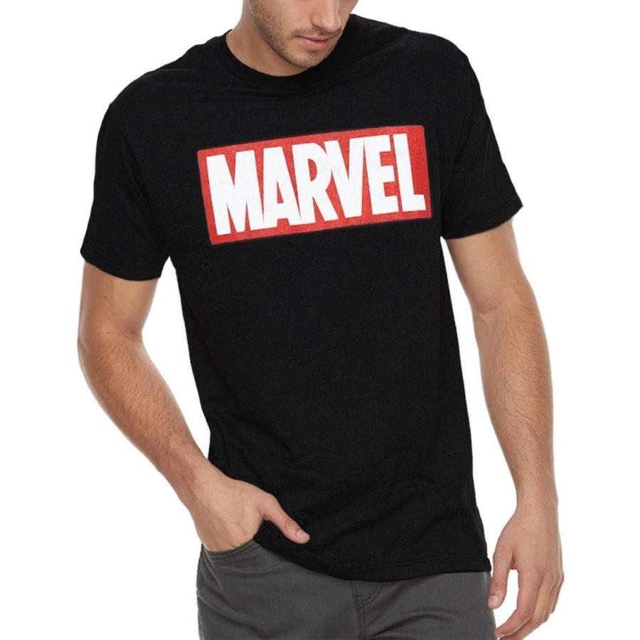 Мужская футболка Marvel с простым классическим логотипом из комиксов S чёрный