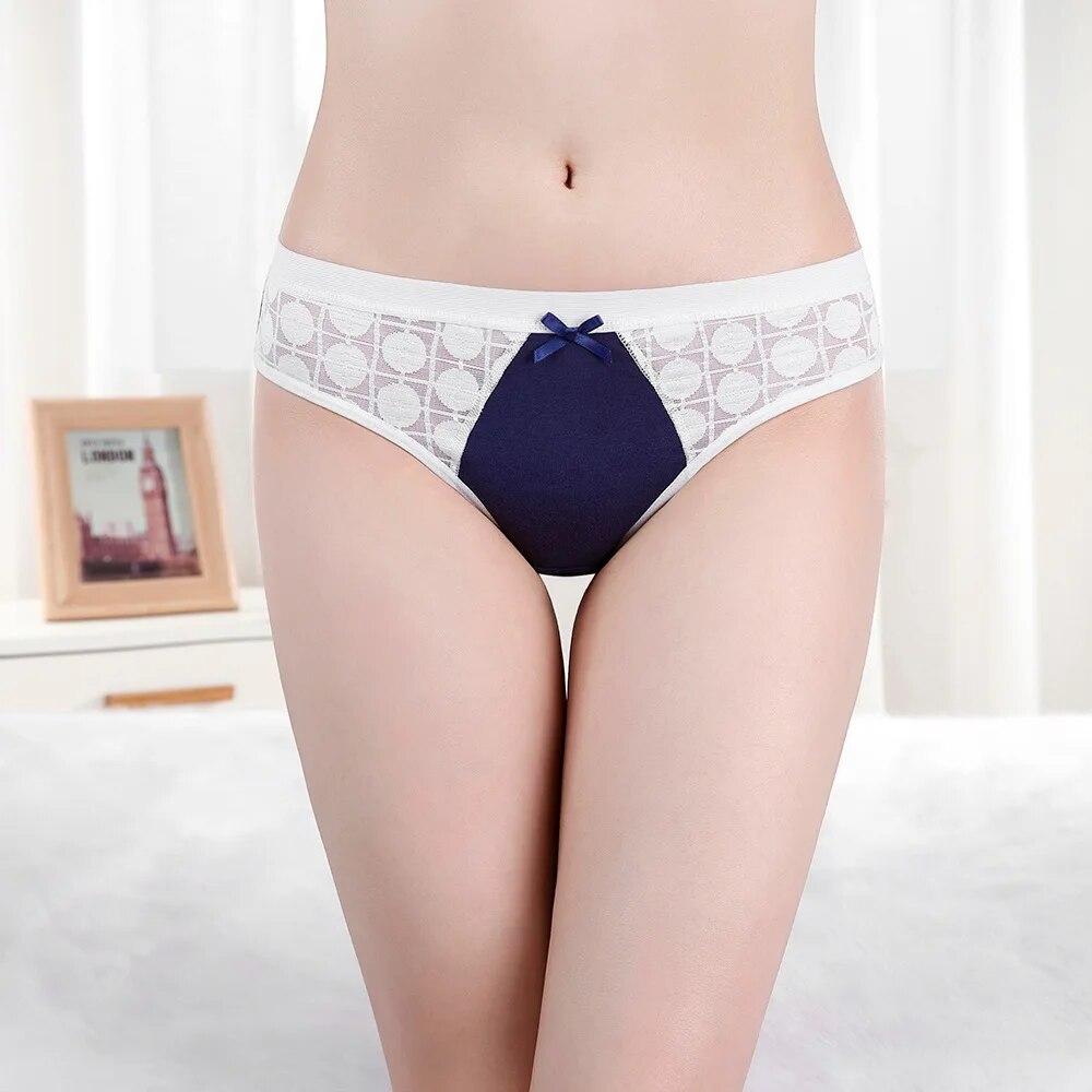 Chiloți din bumbac pentru femei Lenjerie de corp sexy din dantelă Slip cu talie joasă Chiloți de damă Lenjerie feminină 6 buc/set