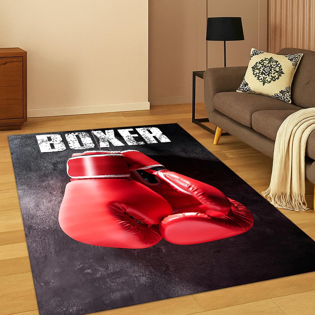 3D Boxing Gloves Boxer Fight Carpet Rug Mat for Home Bedroom Living Room Sofa Doormat Kitchen Decor,Kid Play Non-slip Area Rug