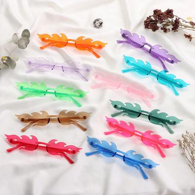 Streetwear Party Cosplay Eyewear Sunglasses for Women Flame Shaped Sun Glasses Flame Sunglasses