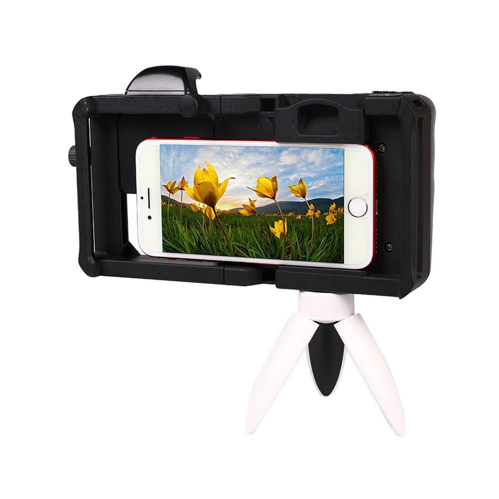 Macro Lens & Wide-Angle Mobile Photography Set: Handheld Stabilizer, Rabbit Cage & Bluetooth Bracket Combo.