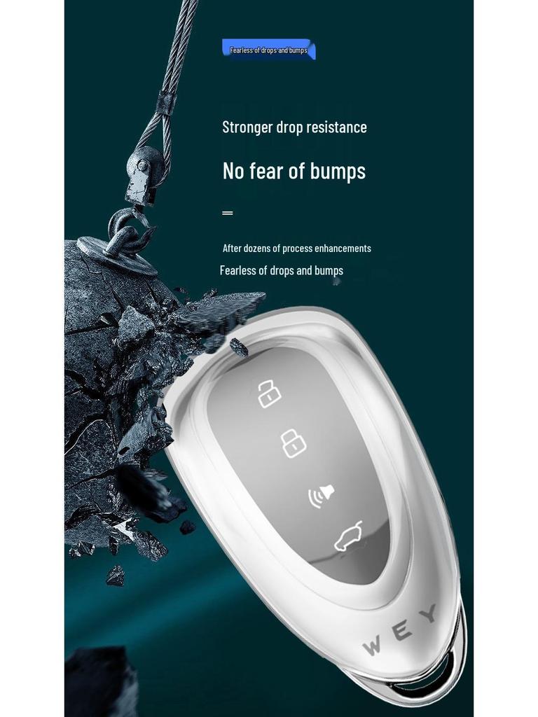 Modrý kryt klíče Blue Mountain pro modely Great Wall Wey Mocha a Latte 2023 - Taška na klíč od vozu s novou energií a přezka