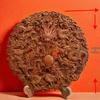Nine Dragons Peach Wood Pendant: Hand-Carved Hanging Ornament for Home Entrance or Living Room Decor.