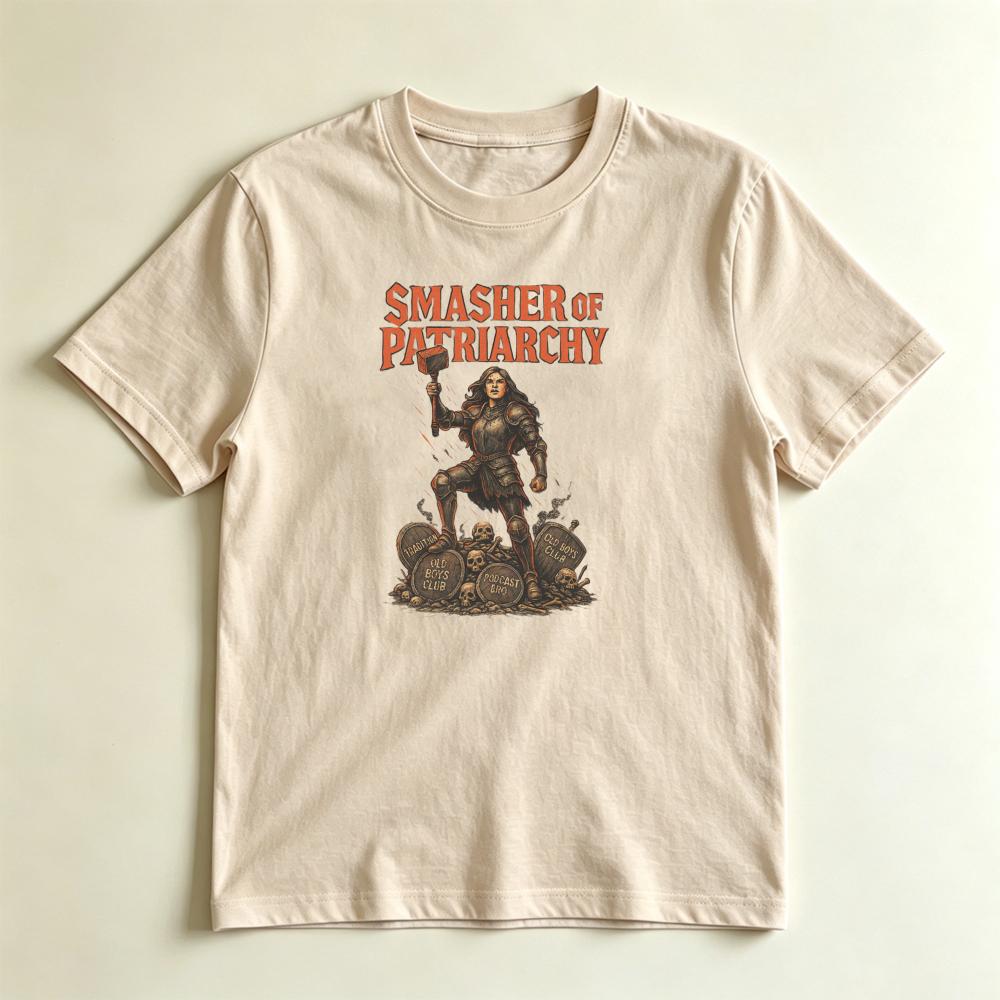Smasher Of Patriarchy Feminist Warrior TShirt Retro Bold Unisexs Rights Graphic Tee Empowering Funny Casual Unisex Cotton Shirt S