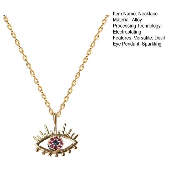 Devil Eye Necklace for Women Rhinestone Evil Eye Pendant Sparkling Dainty Necklace Jewelry for Dating Party Gift Idea