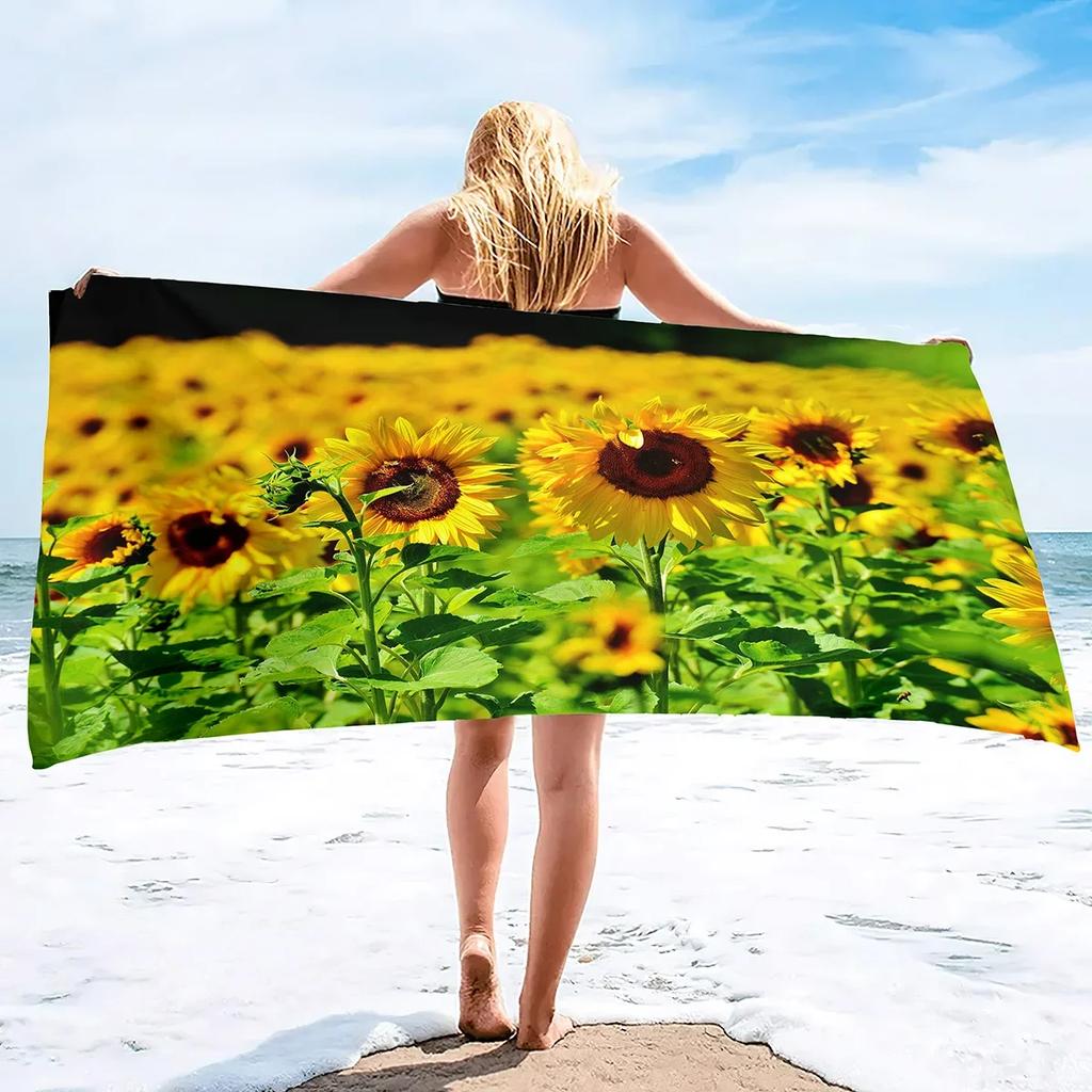 Sunflower Oversized Sand Free Beach Towel Large Quick Dry Beach Towels Bath Beach Pool Gym Travel Bath Towel for Swimming Sports